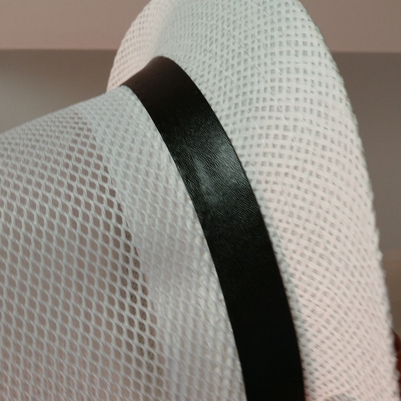 Unisex Mesh White Fedora Hat With Faux Leather Strap Buckle Boho Streetwear - Picture 9 of 14